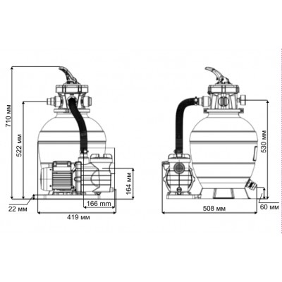 Фільтраційна установка Aquaviva Lagoon 550 (11 м3/год, D330)