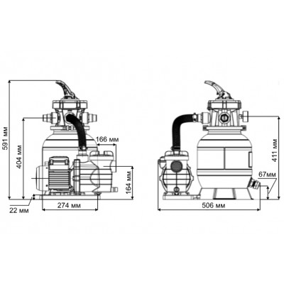 Фільтраційна установка Aquaviva Lagoon 250 (3.2 м3/год, D300)