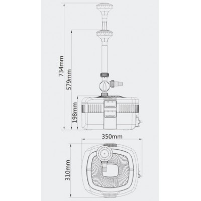 Підводний фільтр для ставка SunSun CUF-5800, UV-11w 5800 л/год 