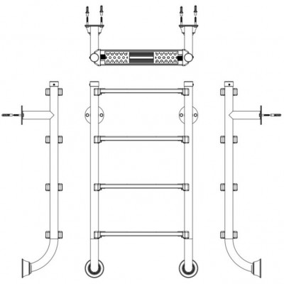 Драбина нижня частина, серія BHL (4 сходинки) Emaux Драбина нижня частина, серія BHL (4 сходинки) Emaux