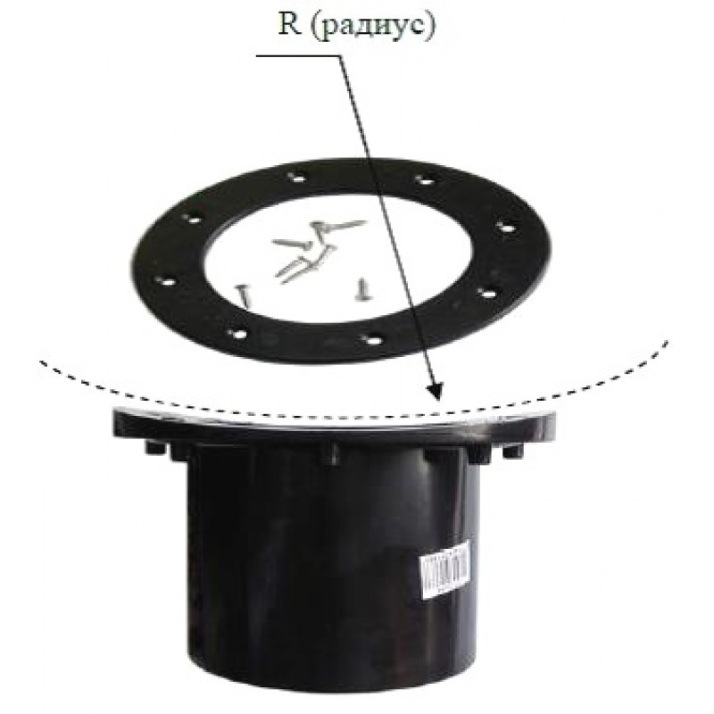 Прохід через плівку Xclear 110 мм чорний з напівкруглою основою