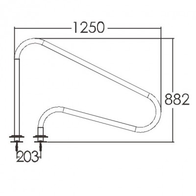Поручень Emaux, модель ARG-F (фланцеве кріплення)