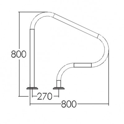 Поручень Emaux, модель ARP-F (фланцевое крепление) 