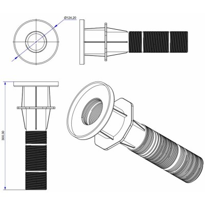 Прохід у бетон Emaux EM2841 різьблення 2"