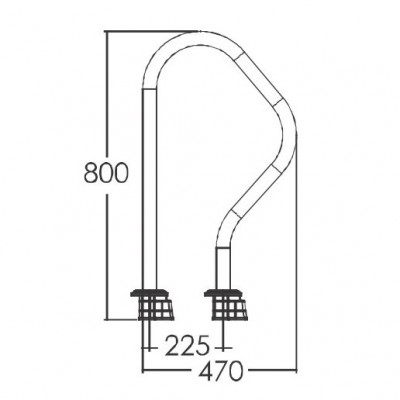 Поручень Emaux, модель ARV, верхня частина сходів