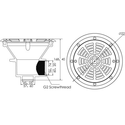 Донний злив Emaux EM2837 під лайнер