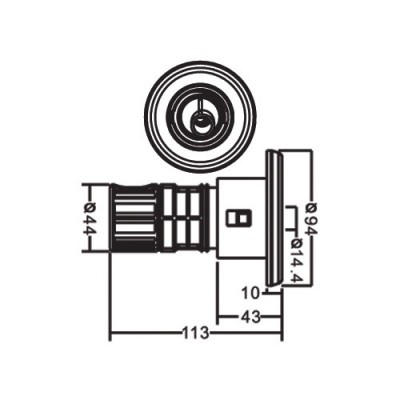 Форсунка гідромасажна з обертанням Emaux EM0048