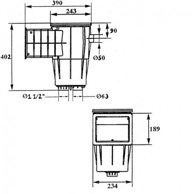 Скімер під лайнер Kripsol Standard SKSL.I, з латунними вставками