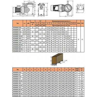 Насос для басейну Saci Winner 75M 15,7 м3/год