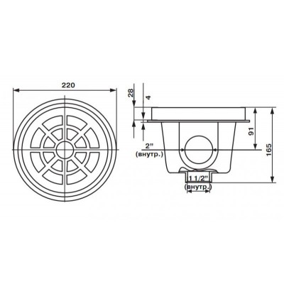 Донний злив під бетон Kripsol SRP.C