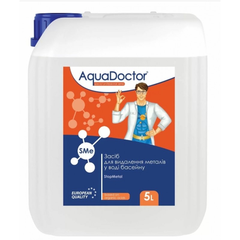 Засіб для зниження рівня металів у воді AquaDoctor SMe StopMetal 5 л Засіб для зниження рівня металів у воді AquaDoctor SMe StopMetal 5 л